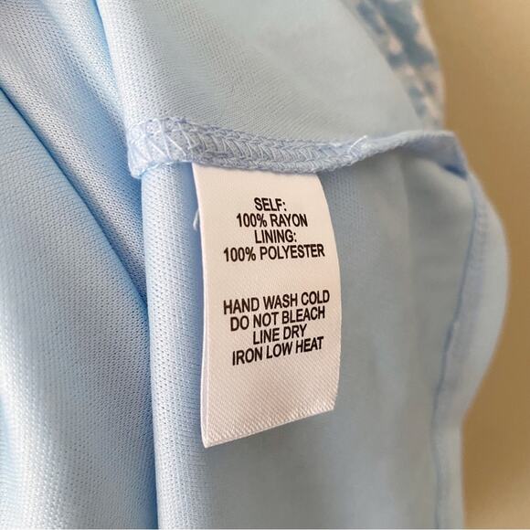 Lulus | Garden Explorer Floral Printed Mini Dress Baby Blue White Medium - Picture 6 of 6